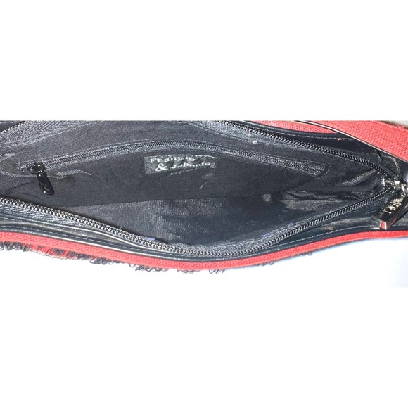 Frankie & Johnnie Aztec Southwest Boho Fringed Striped Fabric Purse Handbag - Picture 3 of 5